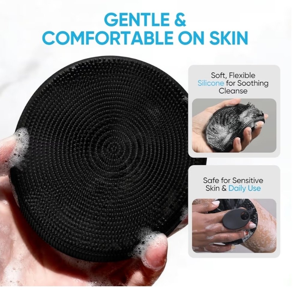 Black Silicone Body Scrubber - Picture 2 of 8